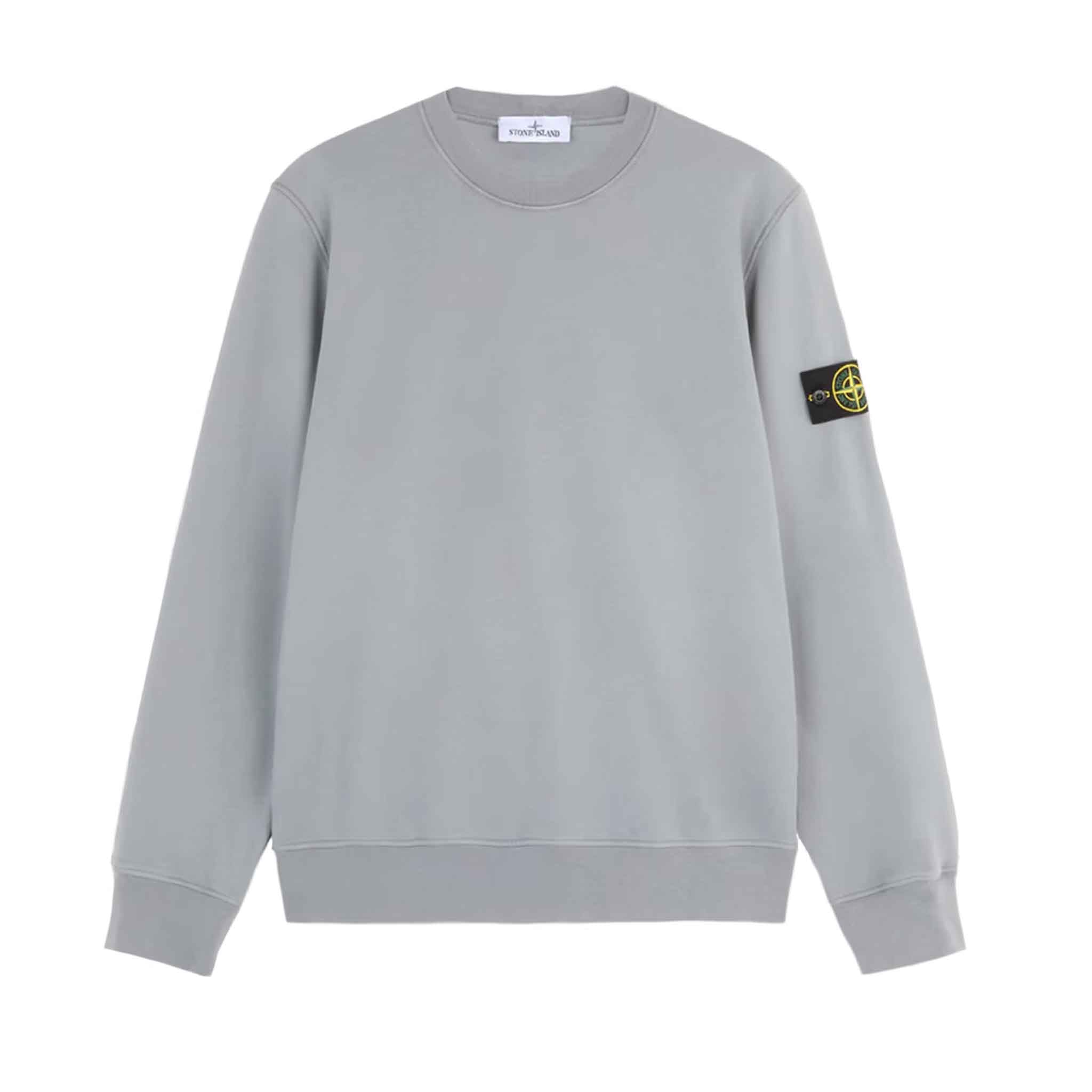 Stone Island Cotton Fleece Crewneck Sweatshirt in Green Grey