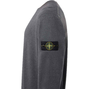 Stone Island Cotton Fleece Crewneck Sweatshirt in Dark Grey Melange