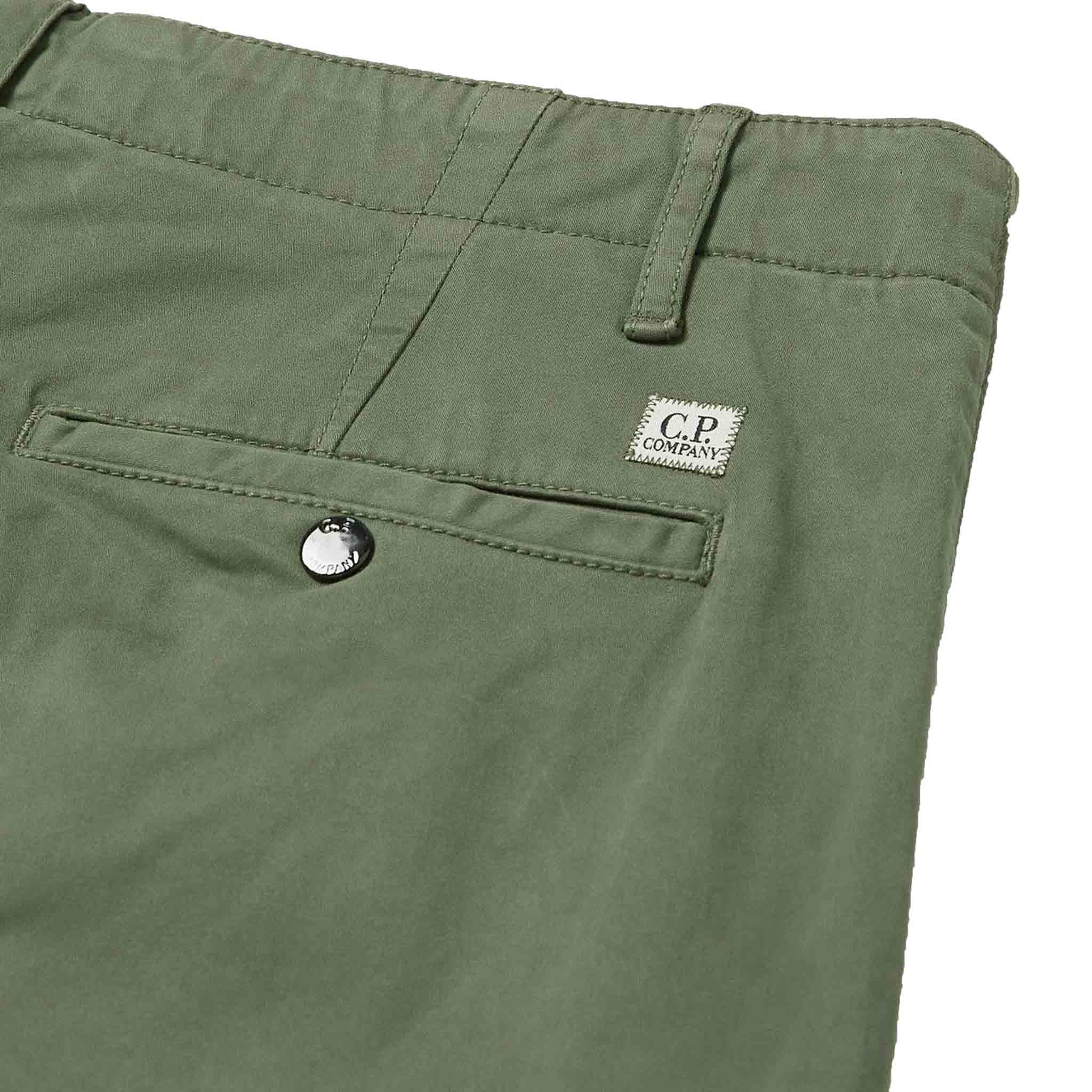 C.P. Company Stretch Sateen Cargo Pants in Bronze Green