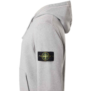 Stone Island Cotton Fleece Hooded Sweatshirt in Dust Grey Melange