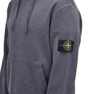 Stone Island Cotton Fleece Hooded Sweatshirt in Dark Grey Melange