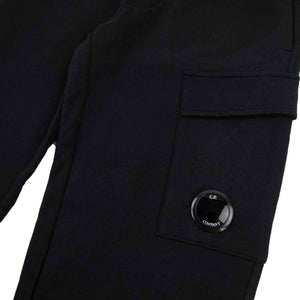 C.P. Company Diagonal Raised Fleece Sweatpants in Black