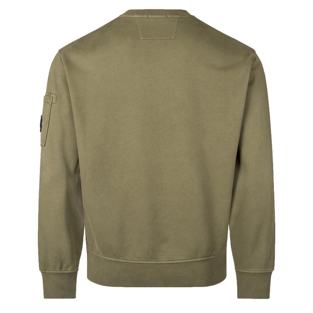 C.P. Company Diagonal Raised Fleece Crewneck Sweatshirt In Capers