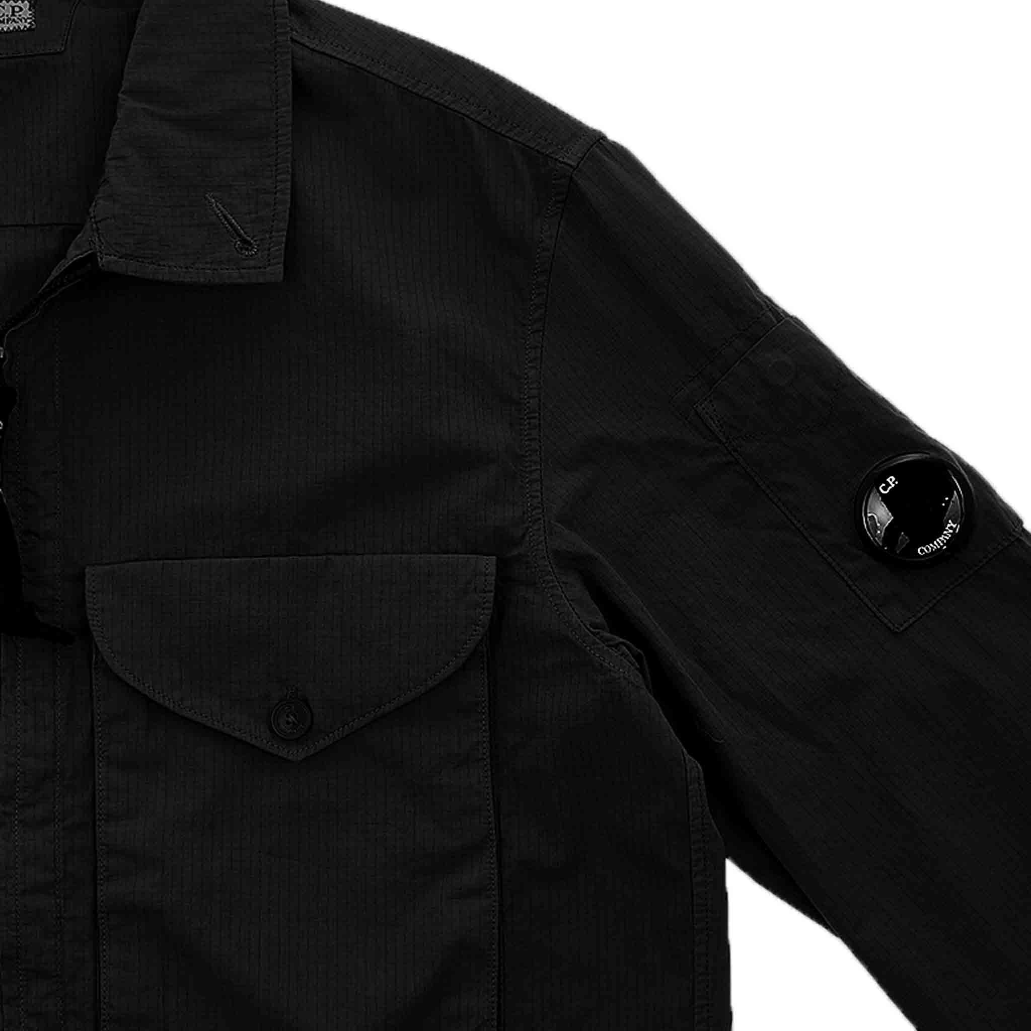 C.P. Company Rip Stop Pocket Shirt in Black