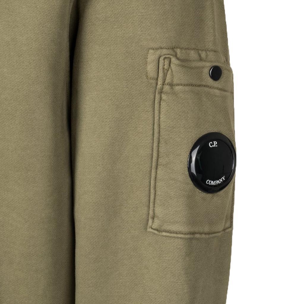 C.P. Company Diagonal Raised Fleece Crewneck Sweatshirt In Capers