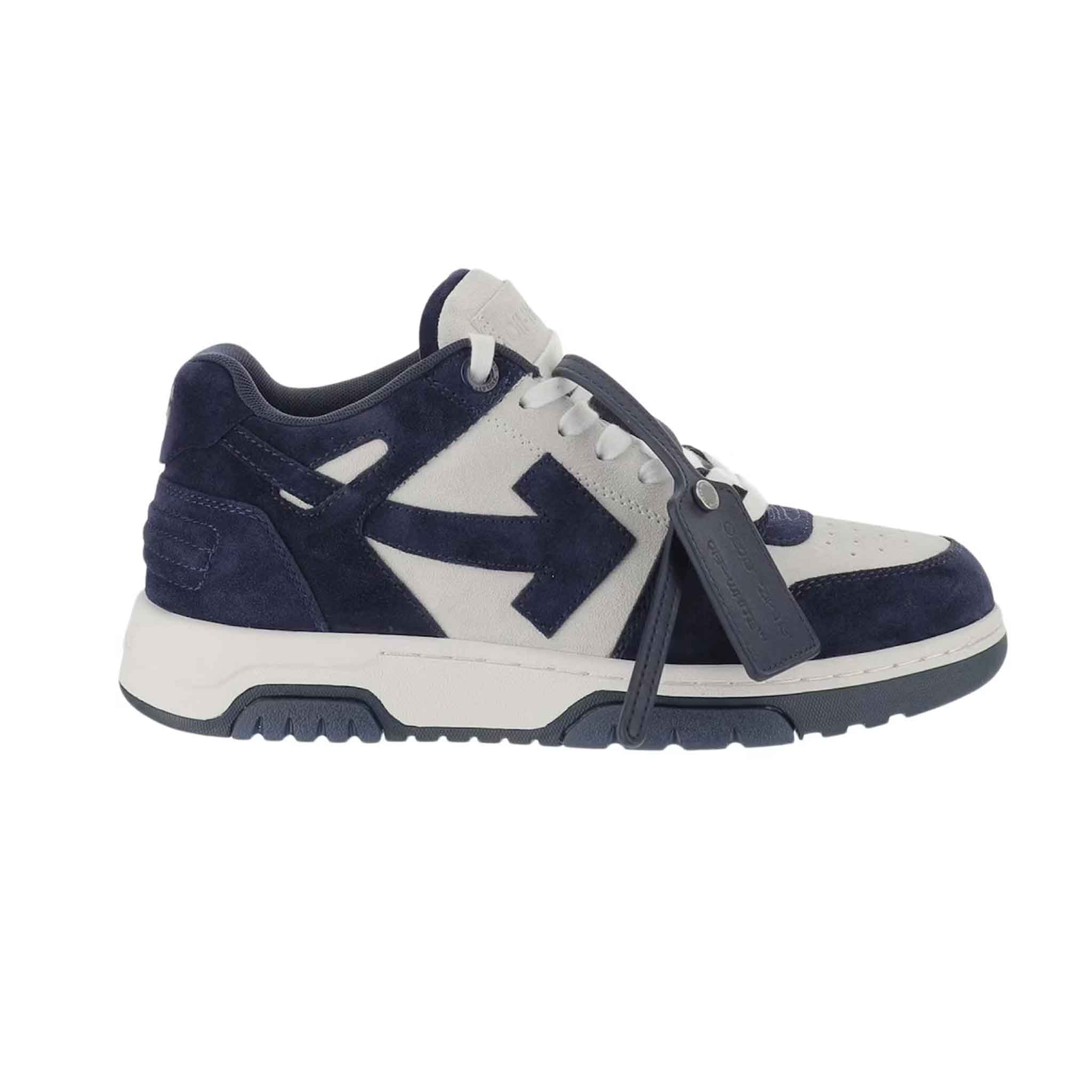 OFF-WHITE Out Of Office Suede in White/ Navy Blue