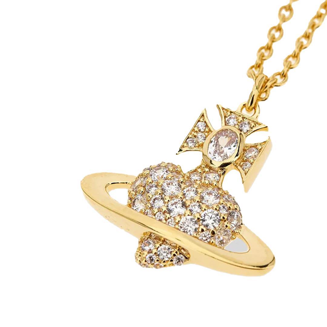 Vivienne Westwood Agnatha Bas Relief Pendant in Gold / White