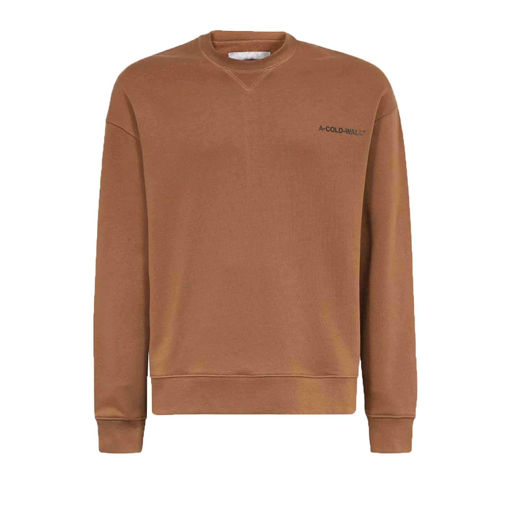 A-COLD-WALL* Essential Small Logo Crewneck Sweatshirt in Light Brown