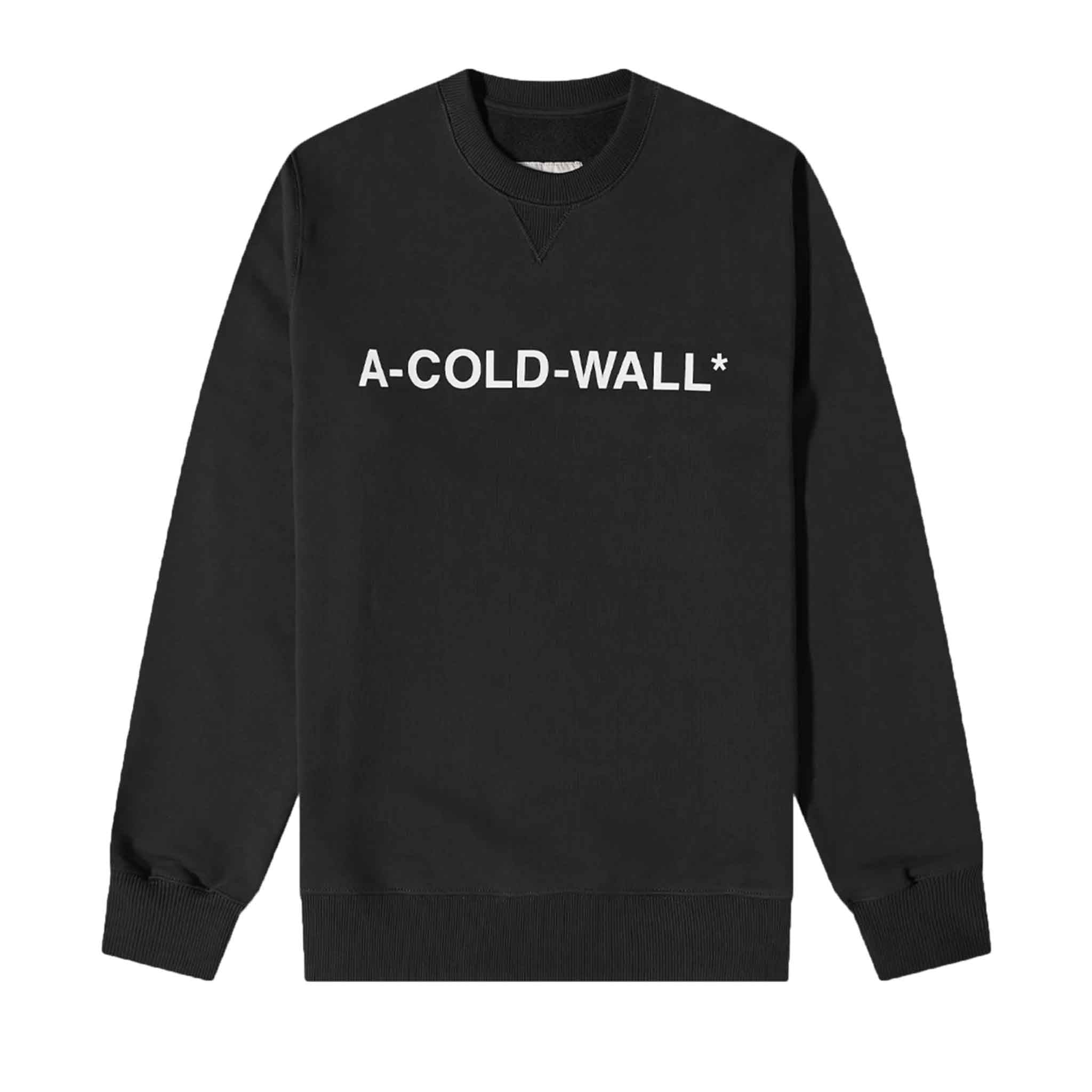 A-COLD-WALL* Essential Logo-Print Crewneck Sweatshirt in Black