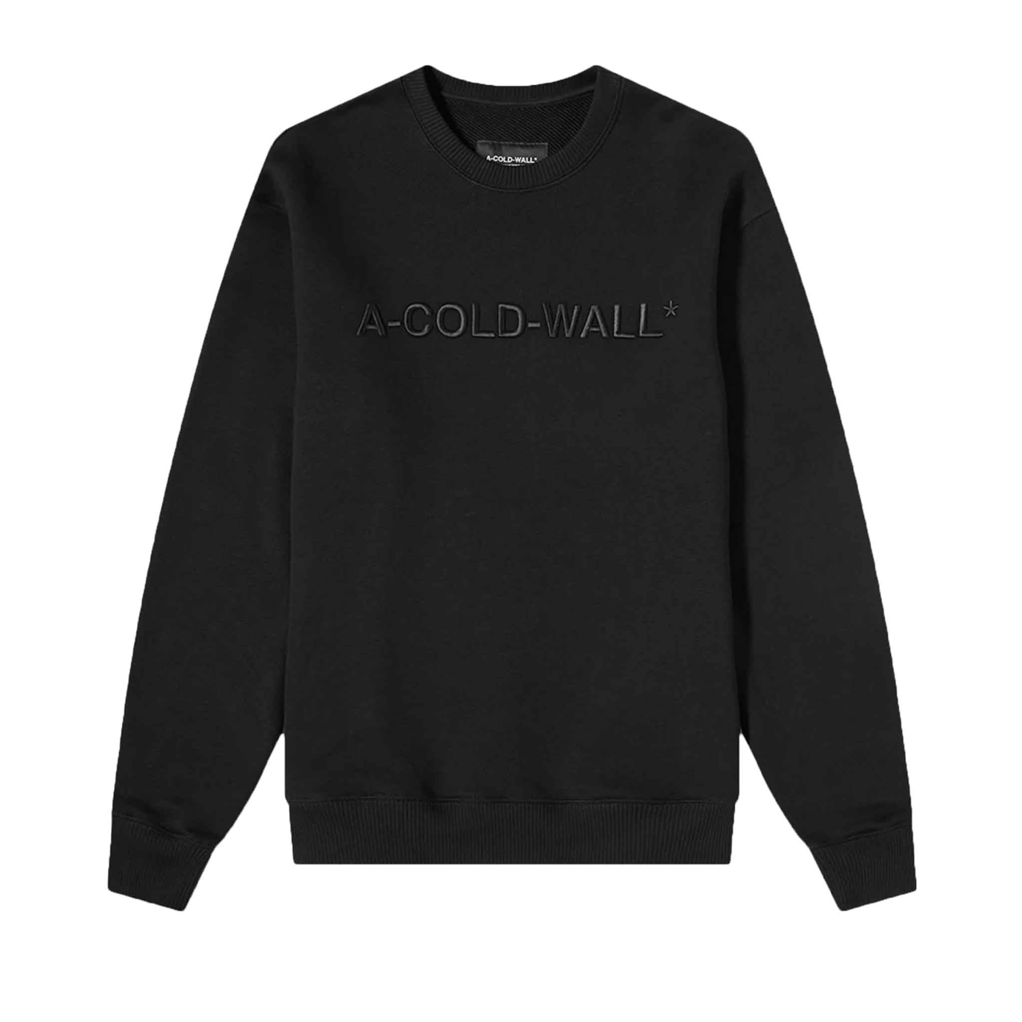 A-COLD-WALL* Essential Embroidered Logo Crewneck Sweatshirt in Black