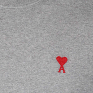 Ami Paris De Coeur Slim Fit T Shirt in Heather Grey