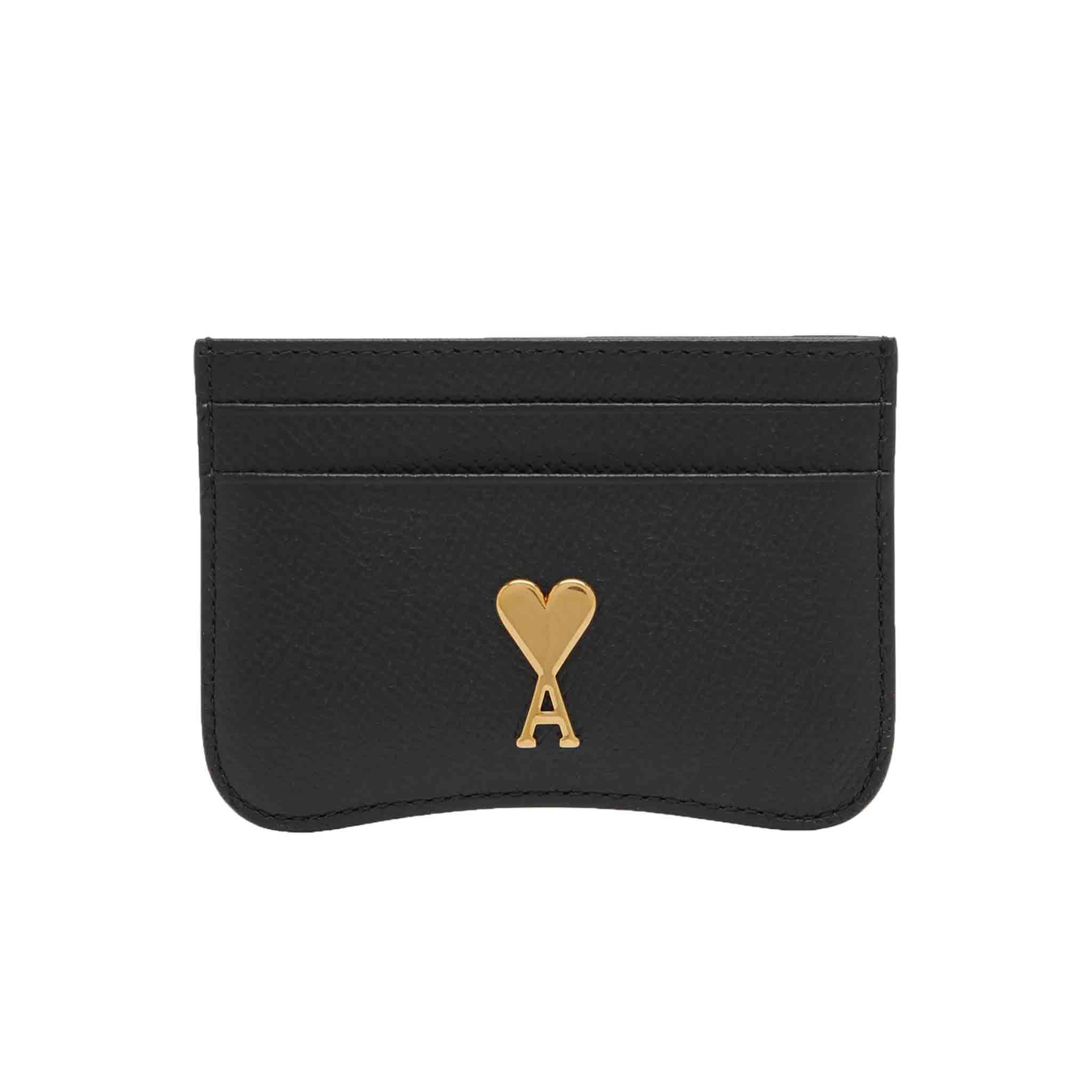 Ami Paris Card Holder in Black Leather