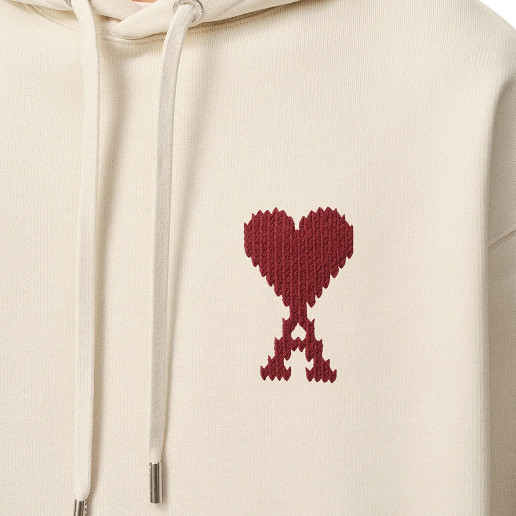 Ami Paris De Coeur Heavy Loopback Cotton Fleece Hoodie