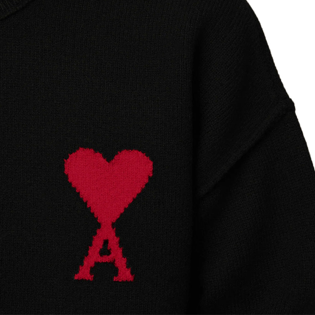 [Ami Paris] Quota Contrasted Large Ami De Coeur Crewneck Knit
