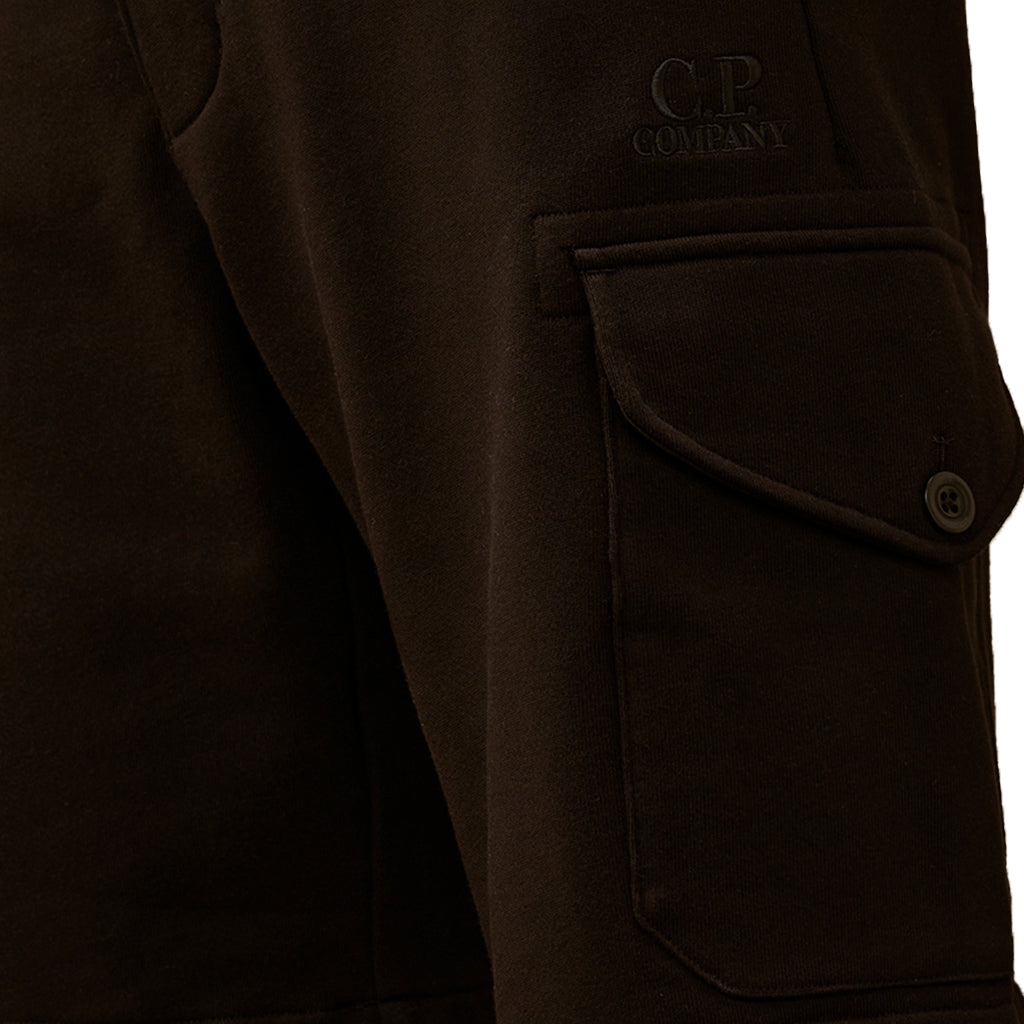 C.P. Company Diagonal Raised Fleece Cargo Embroidered Logo Sweatshorts