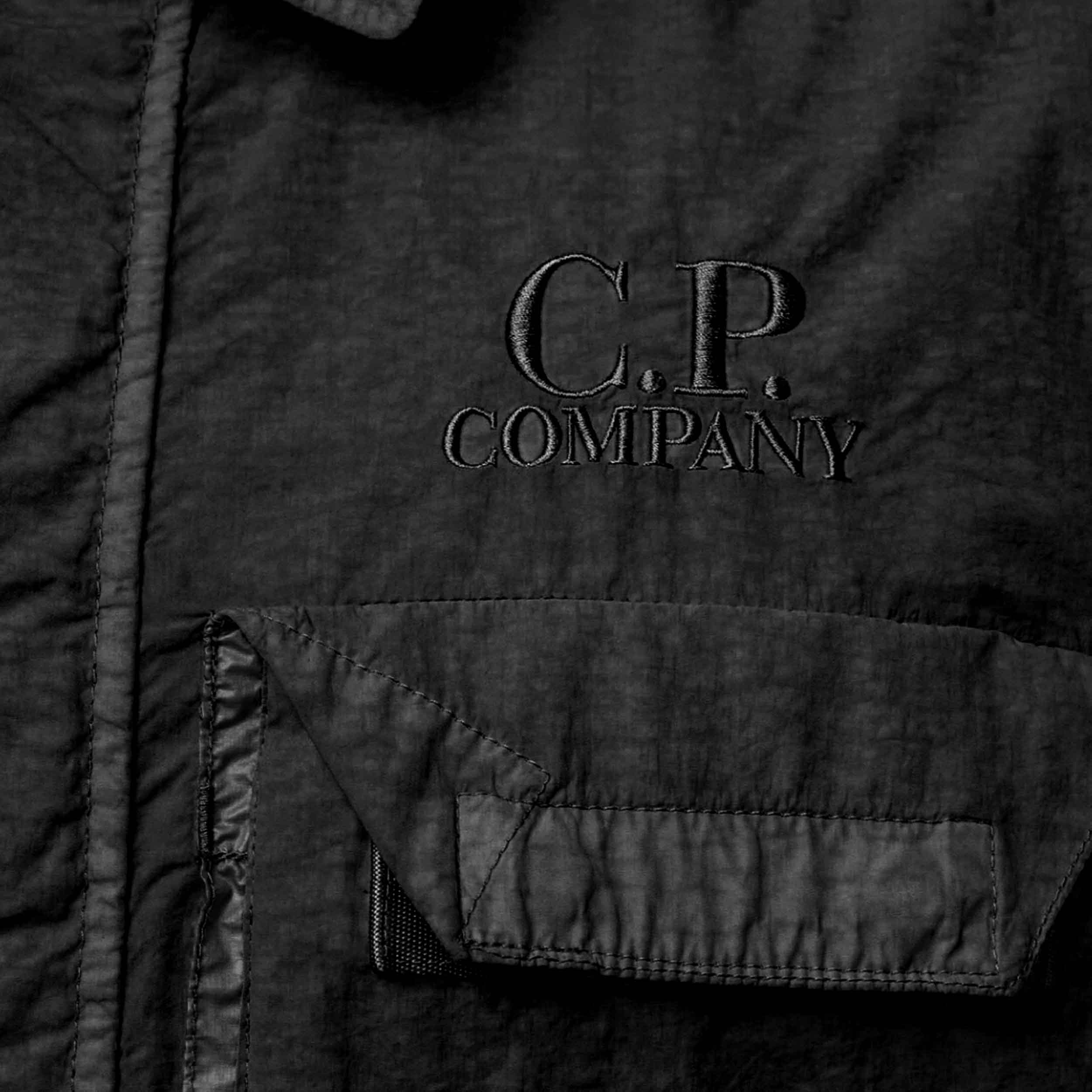 C.P. Company Flatt Nylon Goggle Overshirt in Black