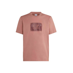C.P. Company 30/1 Jersey Label T-shirt in Cedar Wood- Pink