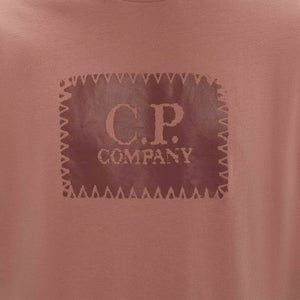 C.P. Company 30/1 Jersey Label T-shirt in Cedar Wood- Pink