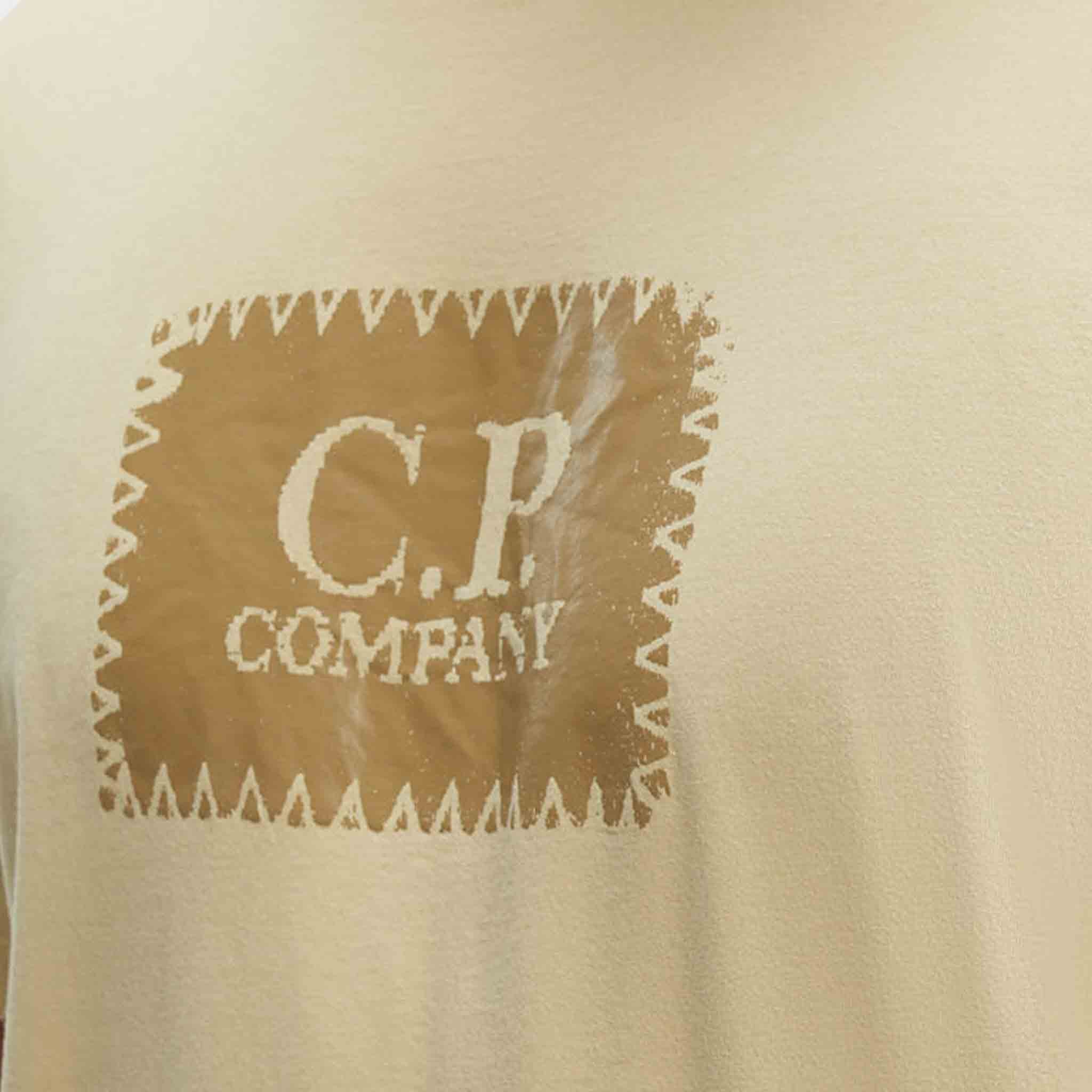 C.P. Company 30/1 Jersey Label T-shirt in Mojade Desert- Yellow