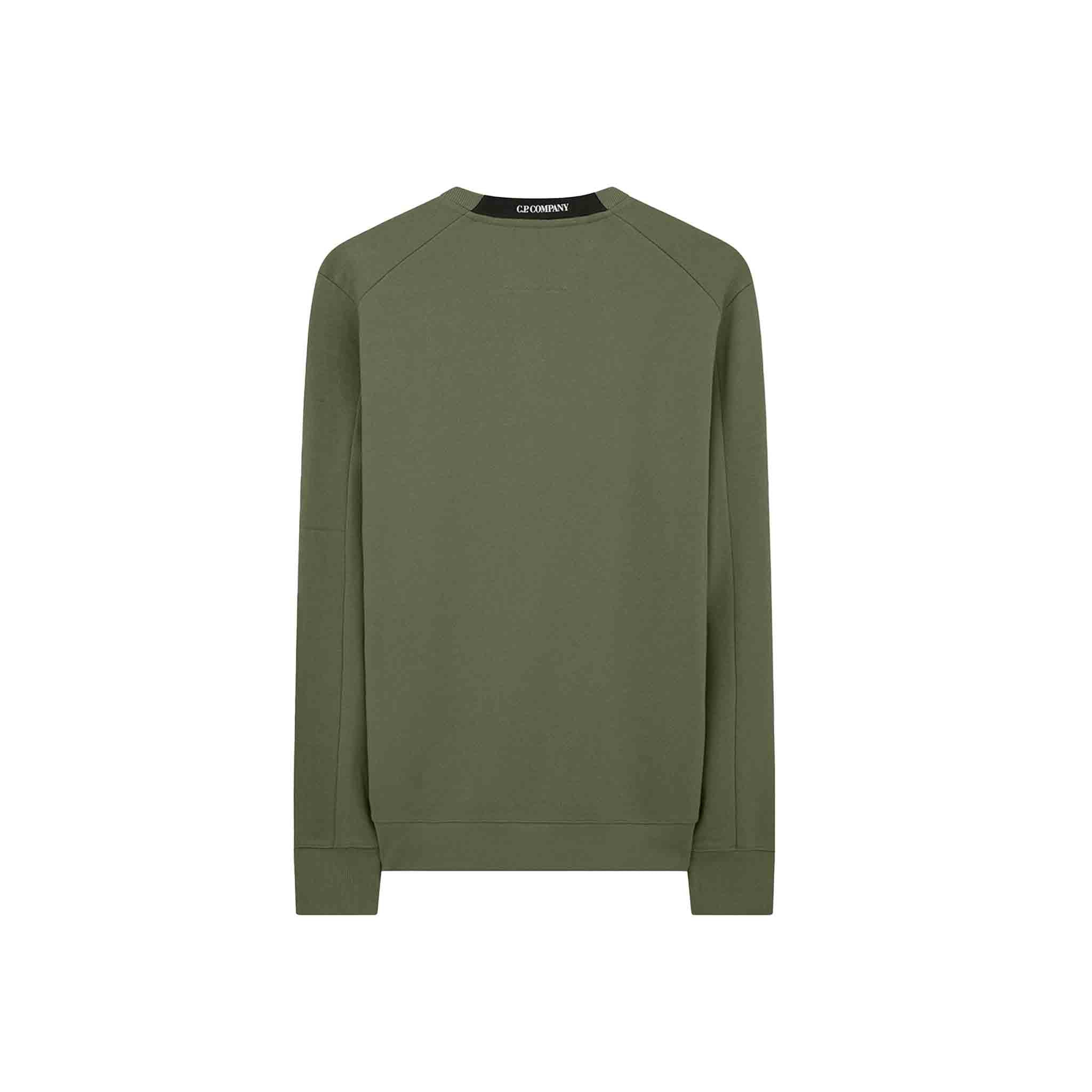 C.P. Company Diagonal Raised Fleece Sweatshirt in Bronze Green