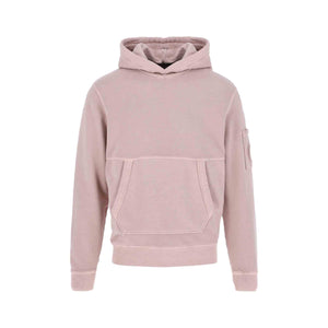 C.P. Company Resist Dyed Hooded Sweatshirt in Dusty Pink
