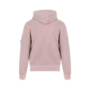 C.P. Company Resist Dyed Hooded Sweatshirt in Dusty Pink