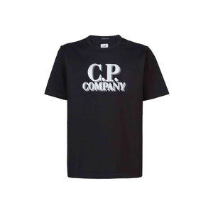 C.P. Company 30/1 Jersey Logo Print T-shirt in Black