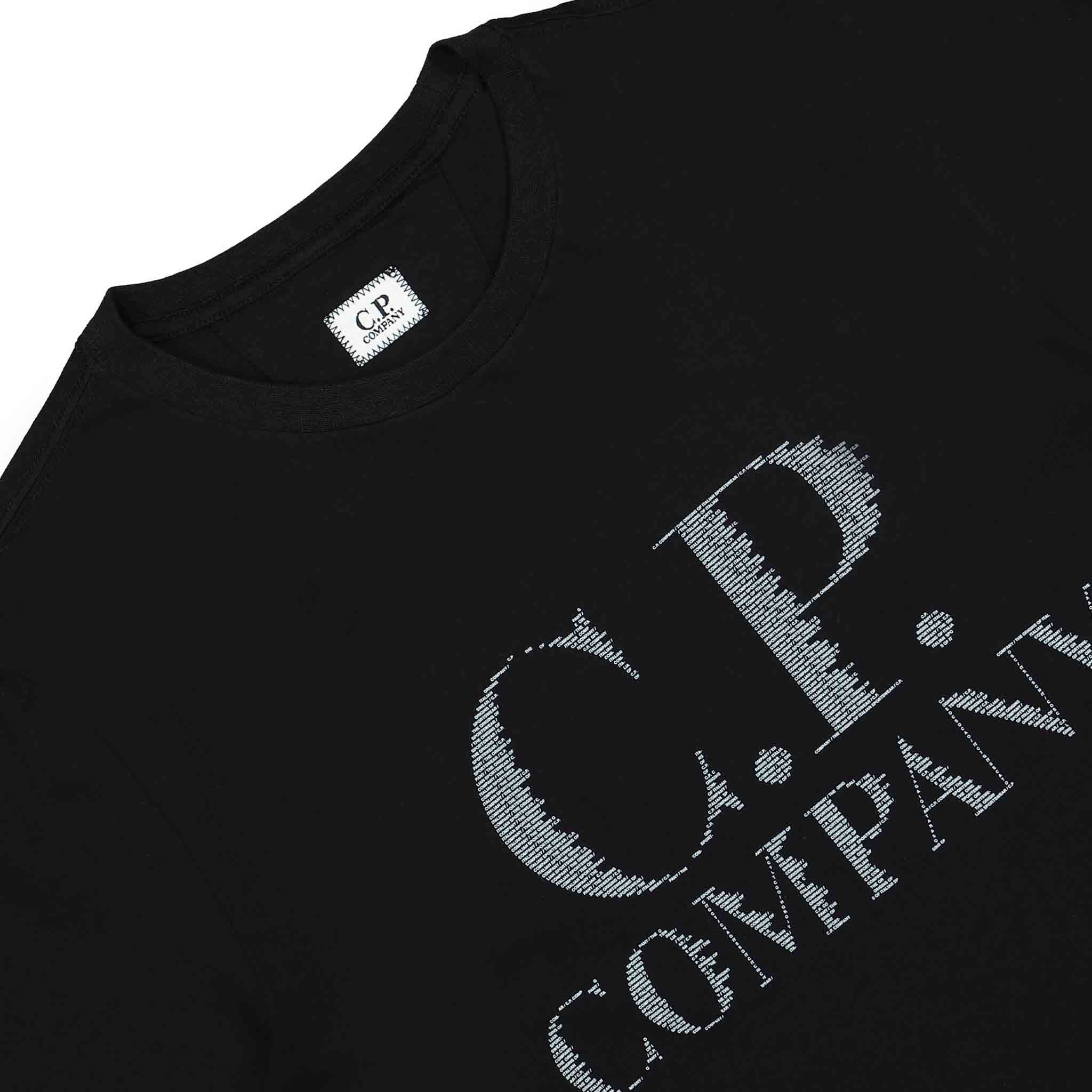 C.P. Company 30/1 Jersey Large Logo T-shirt in Black