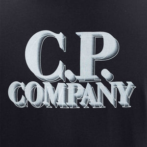 C.P. Company 30/1 Jersey Logo Print T-shirt in Black
