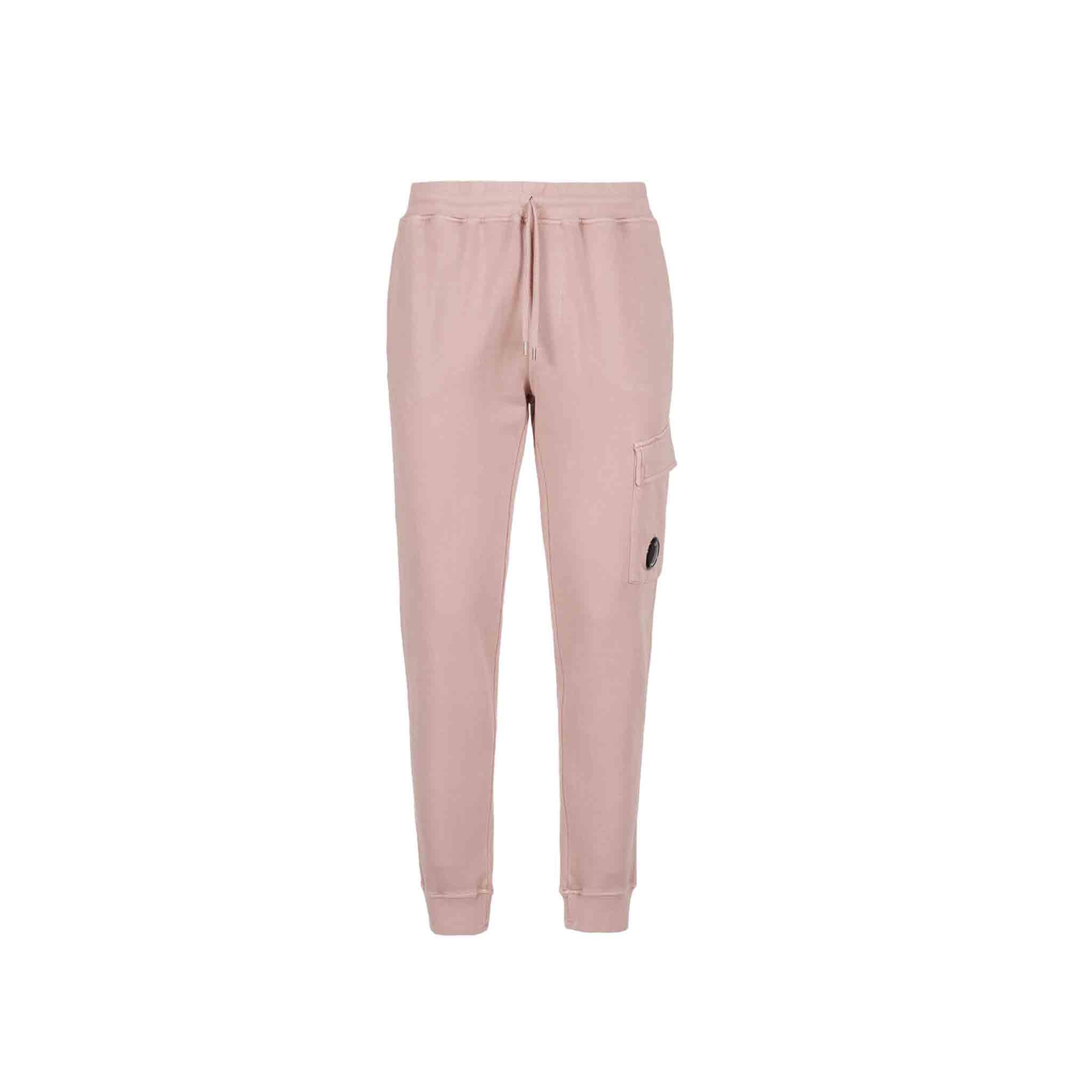 C.P. Company Cotton Fleece Cargo Sweatpants in Pale Mauve