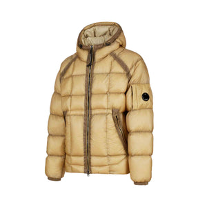 C.P. Company D.D. Shell Hooded Down Jacket in Mojade Desert- Yellow
