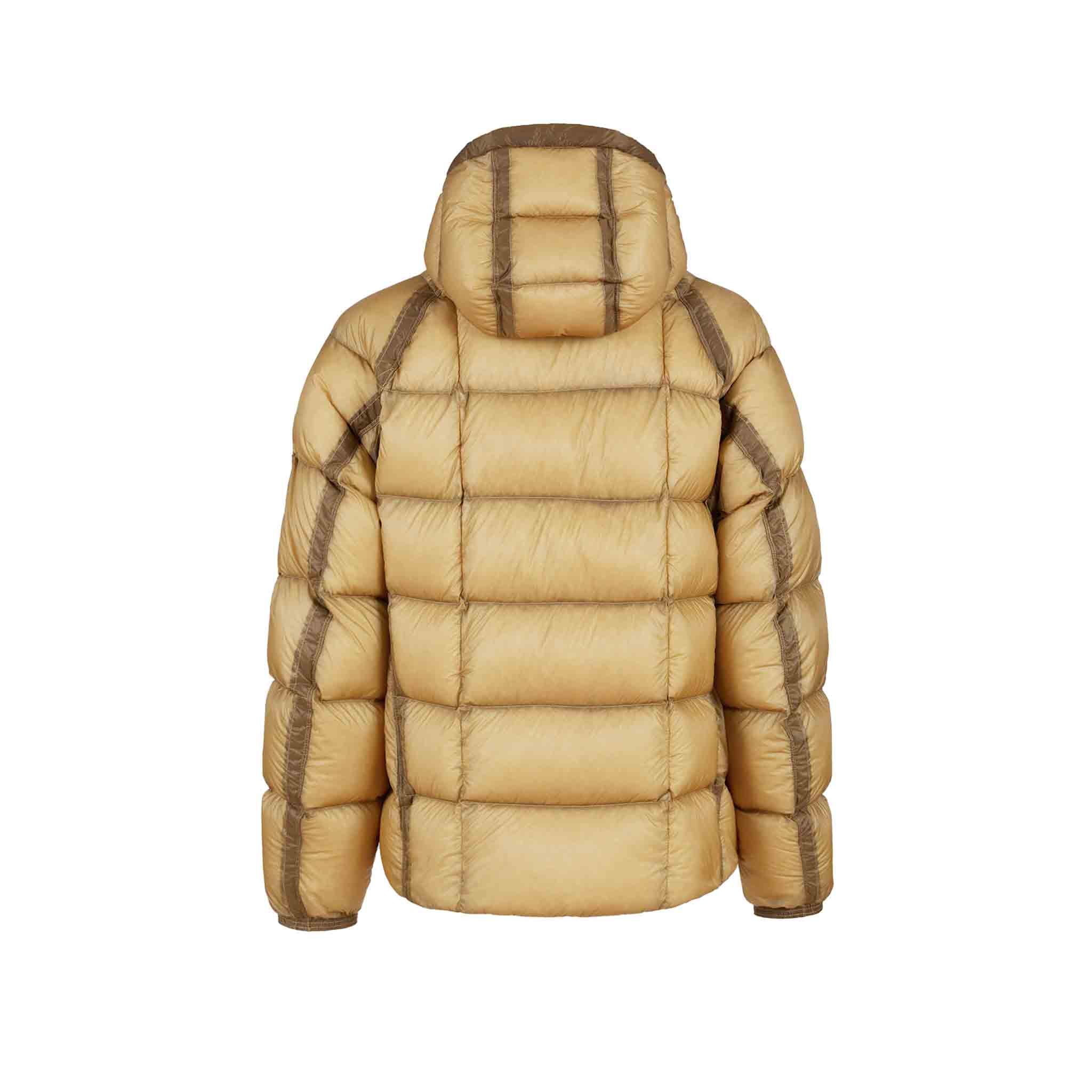 C.P. Company D.D. Shell Hooded Down Jacket in Mojade Desert- Yellow