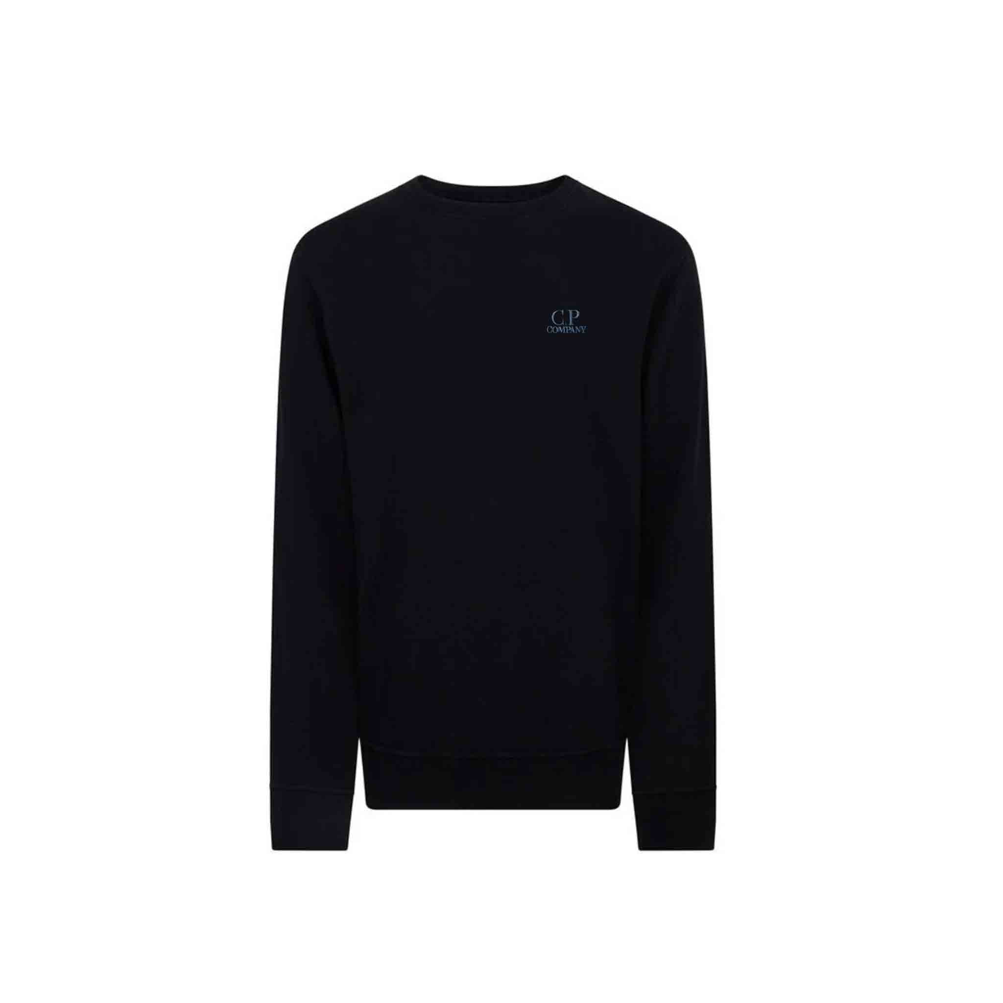 C.P. Company Resist Dyed Blue Logo Sweatshirt in Black