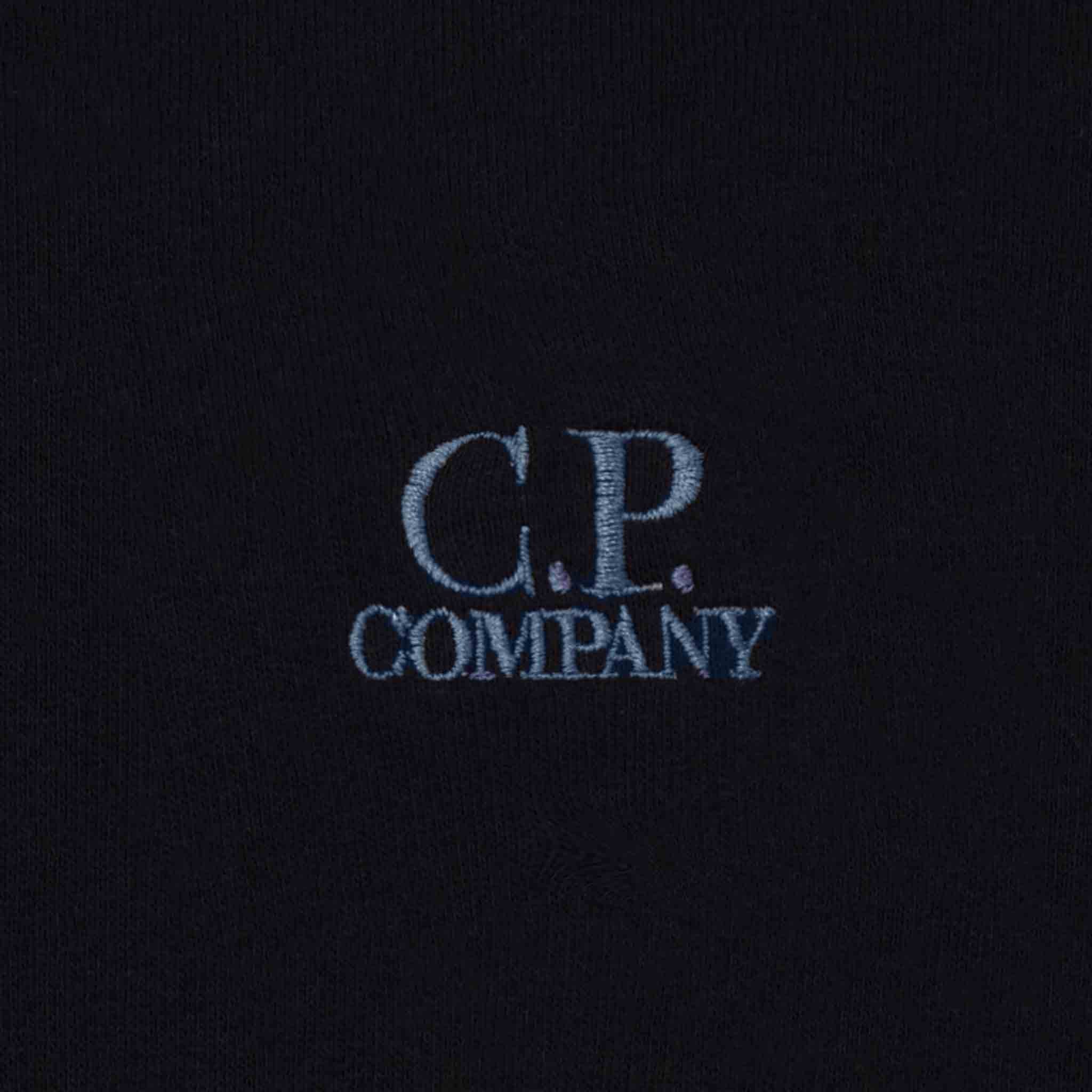 C.P. Company Resist Dyed Blue Logo Sweatshirt in Black