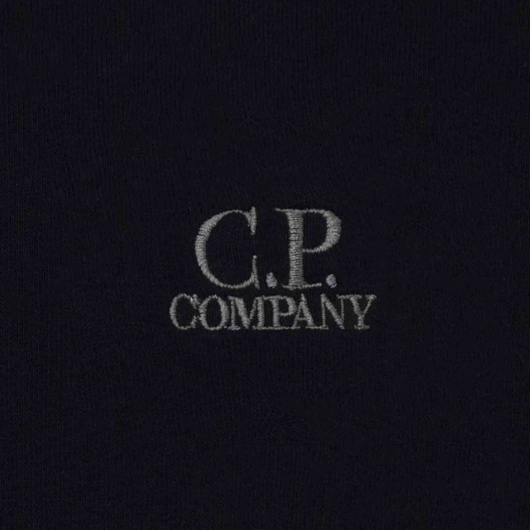 C.P. Company Resist Dyed Grey Logo Sweatshirt in Black