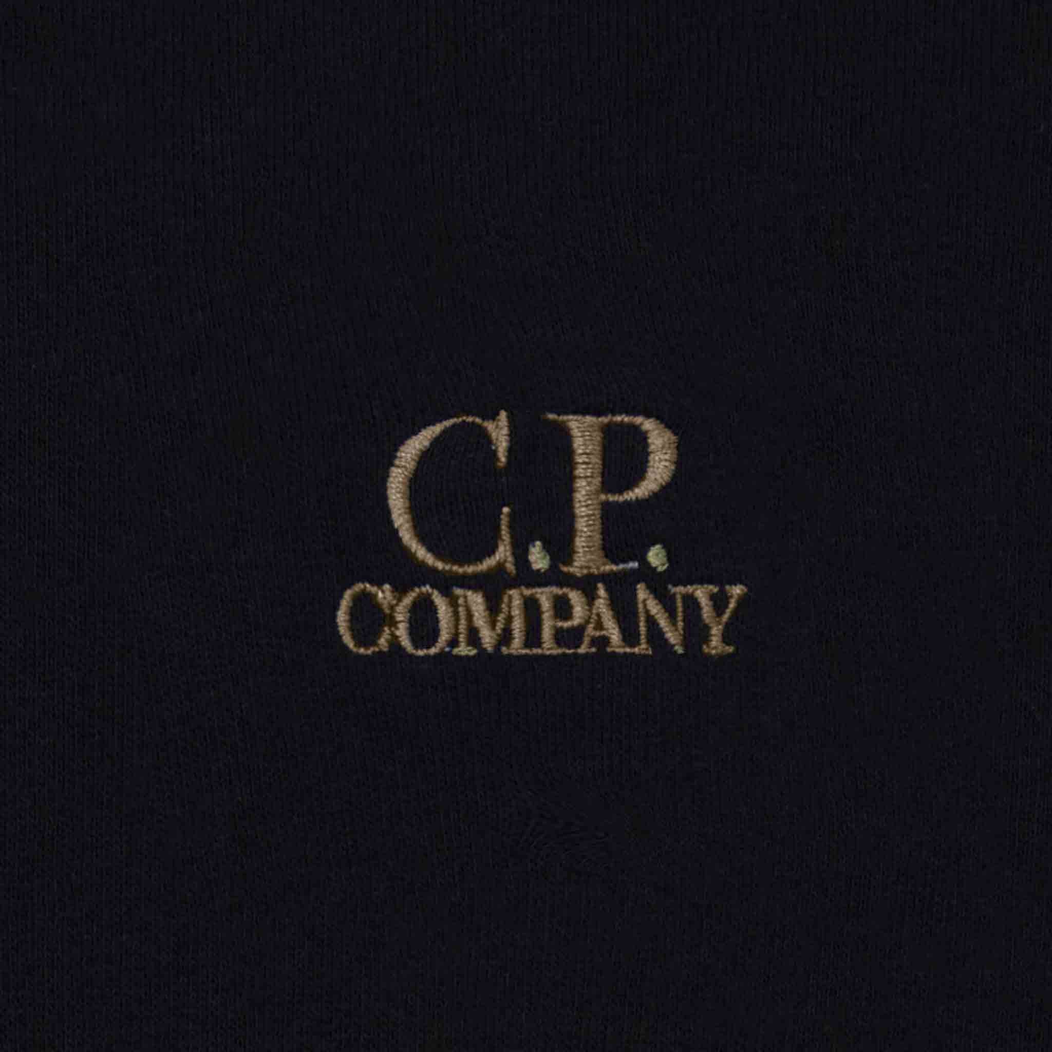 C.P. Company Resist Dyed Brown Logo Sweatshirt in Black