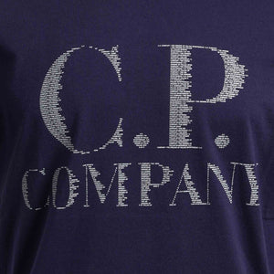 C.P. Company 30/1 Jersey Large Logo T-shirt in Medieval Blue