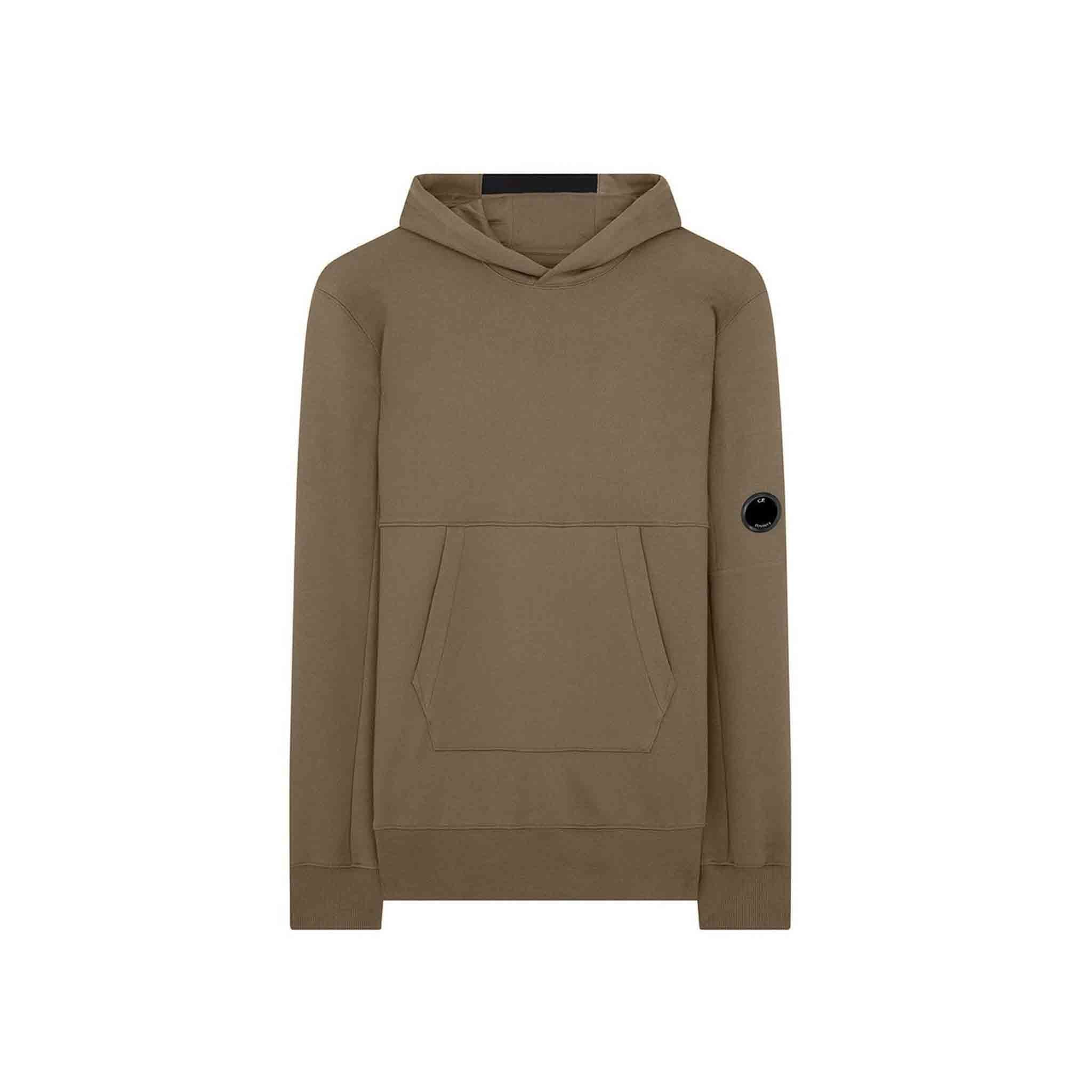 C.P. Company Diagonal Raised Fleece Goggle Hoodie in Lead Grey