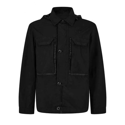 C.P. Company Flatt Nylon Goggle Overshirt in Black