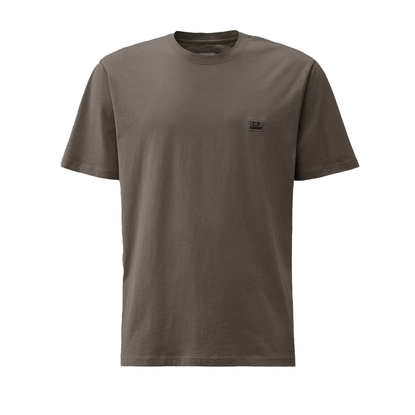 C.P. Company Mercerized Jersey Logo Patch T-shirt in Smoked Pearl- Grey
