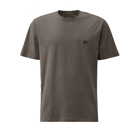 C.P. Company Mercerized Jersey Logo Patch T-shirt in Smoked Pearl- Grey