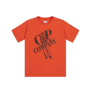 C.P. Company U16 British Sailor Logo T-Shirt in Harvest Pumpkin