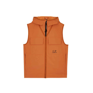C.P. Company Undersixteen Shell-R Goggle Vest in Harvest Pumpkin