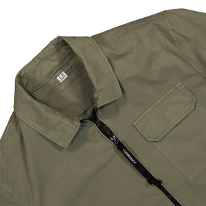 C.P. Company Undersixteen Gabardine Overshirt in Bronze Green