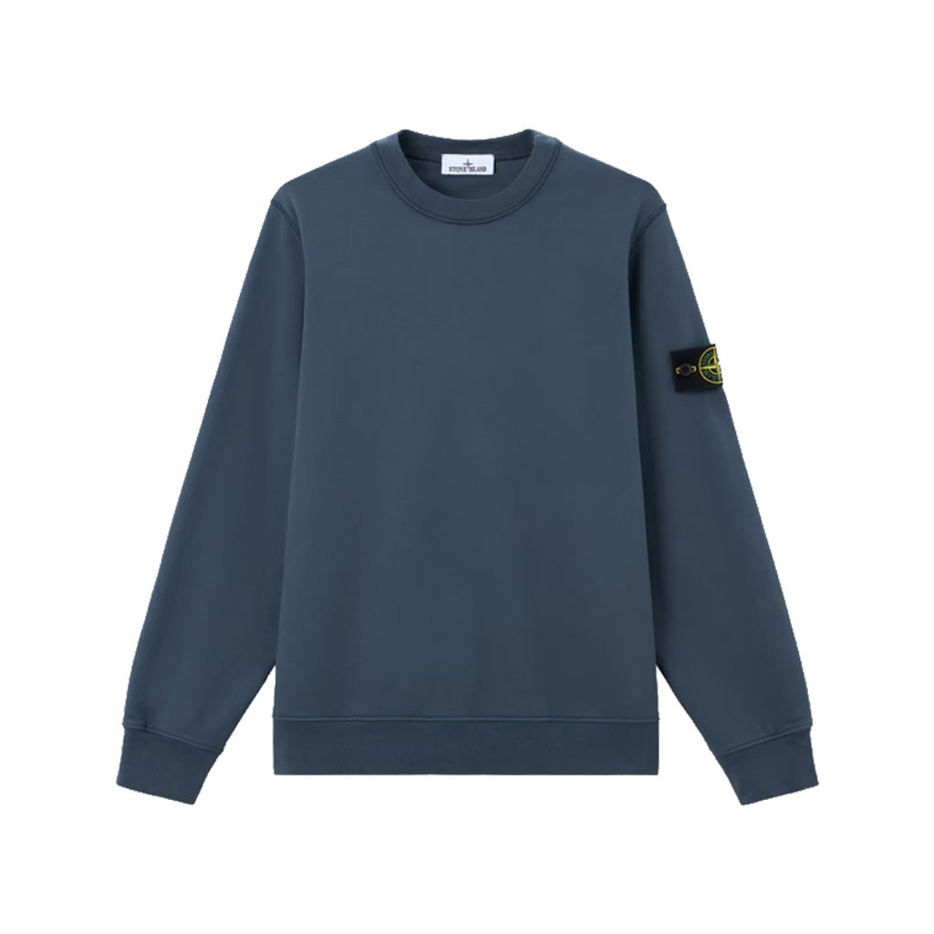 [Stone Island] Organic Cotton Fleece Crewneck Sweatshirt