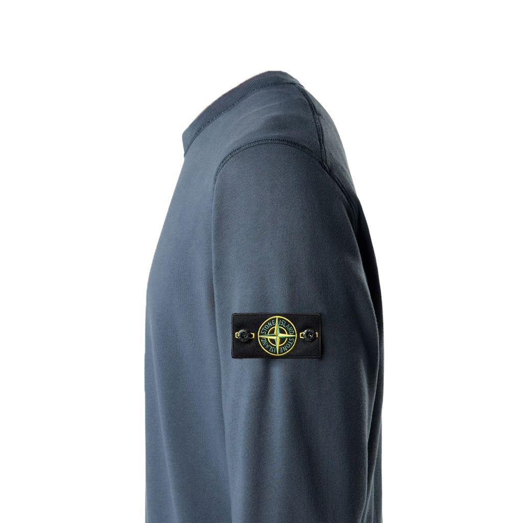 [Stone Island] Organic Cotton Fleece Crewneck Sweatshirt