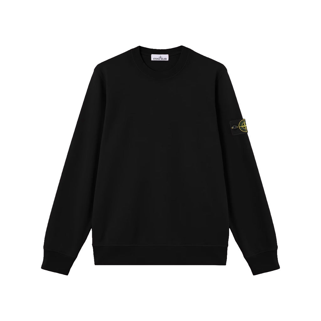 [Stone Island] Organic Cotton Fleece Crewneck Sweatshirt