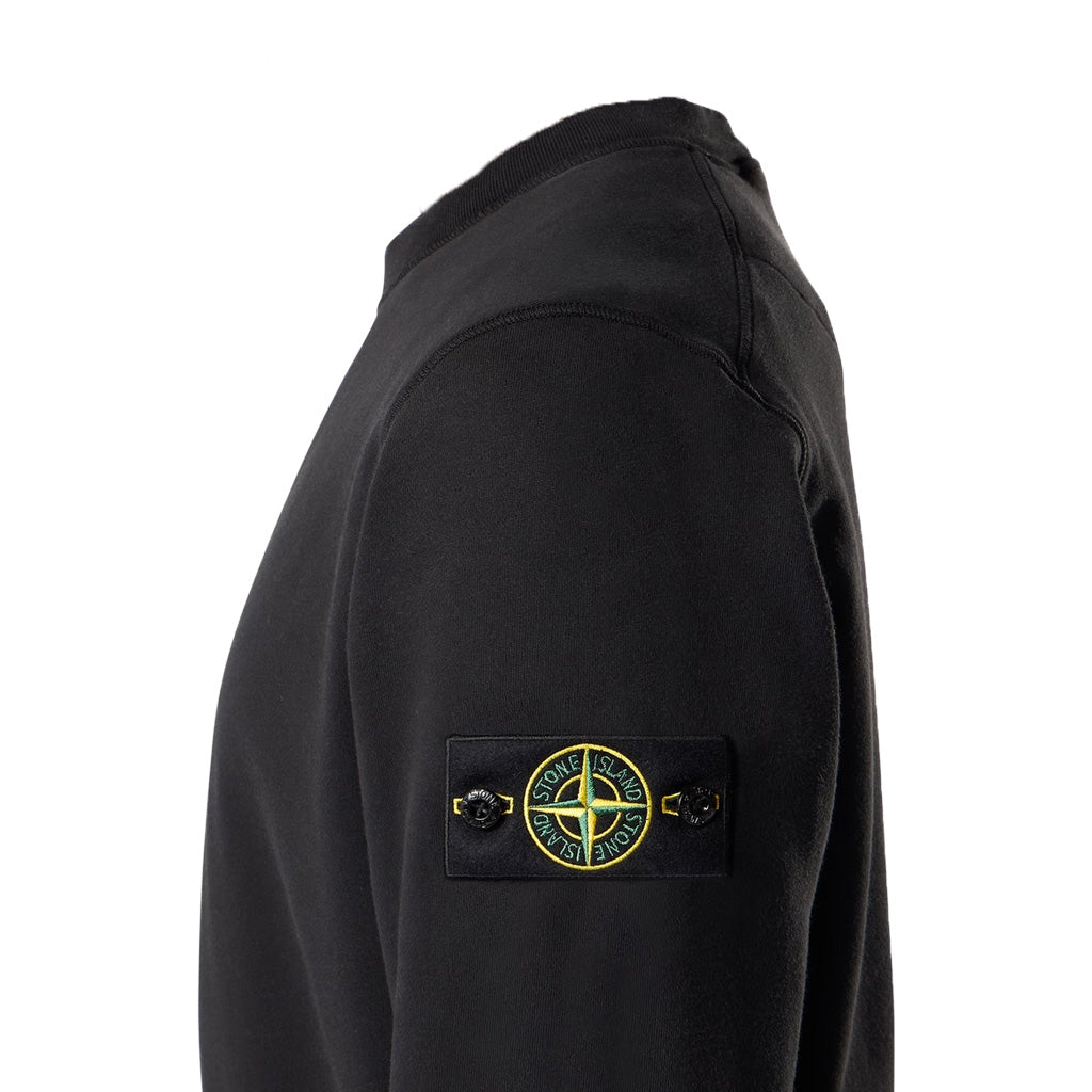 [Stone Island] Organic Cotton Fleece Crewneck Sweatshirt