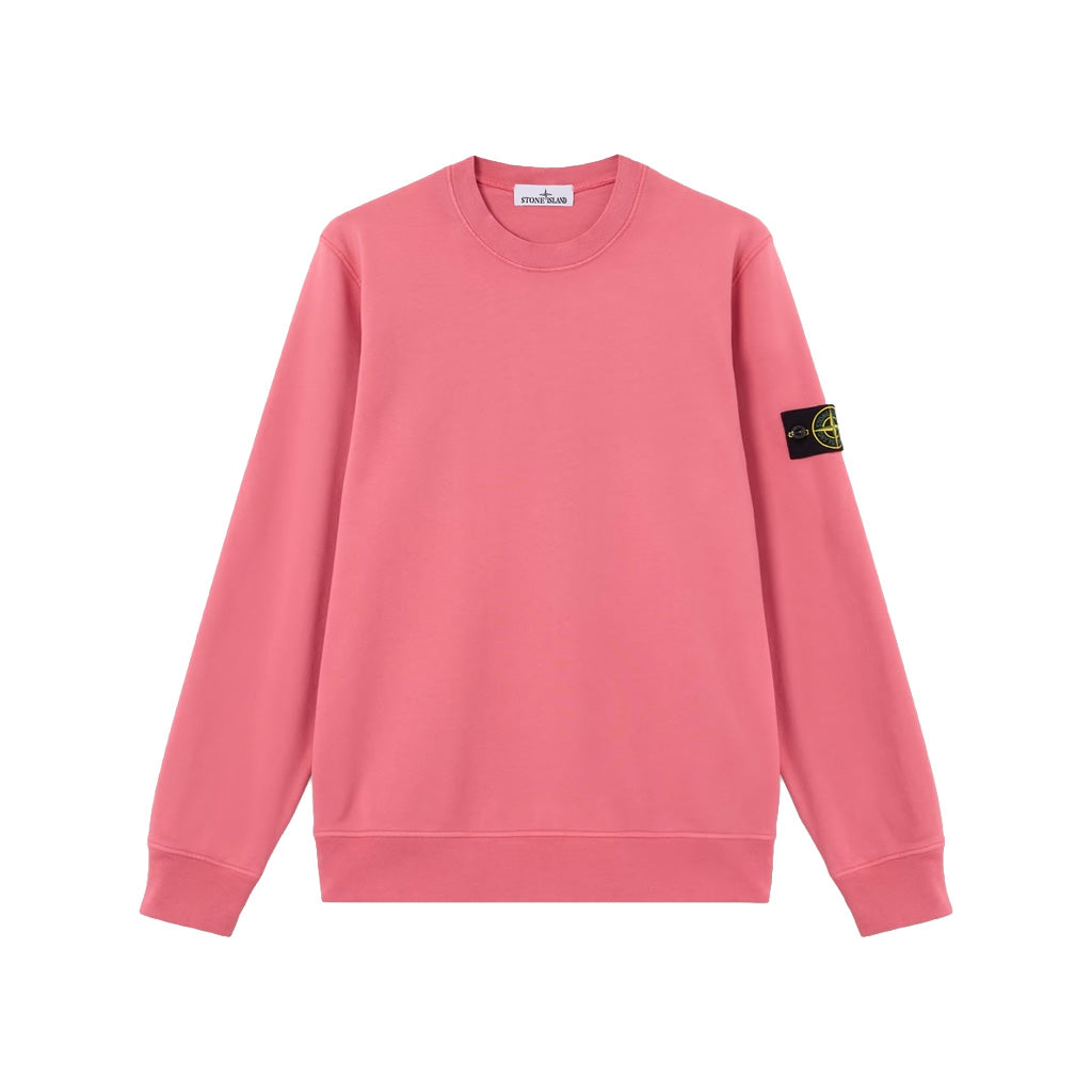 [Stone Island] Organic Cotton Fleece Crewneck Sweatshirt