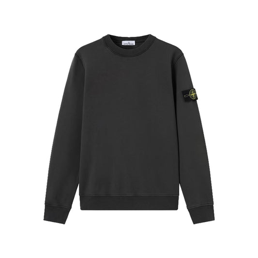 [Stone Island] Organic Cotton Fleece Crewneck Sweatshirt
